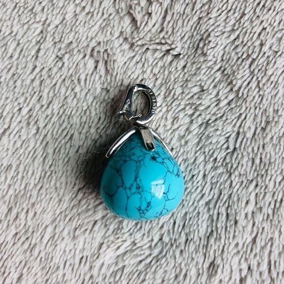 NWOT Ti Sento Turquoise and Sterling Silver Drop Pendant Charm (Large) - Picture 6 of 8